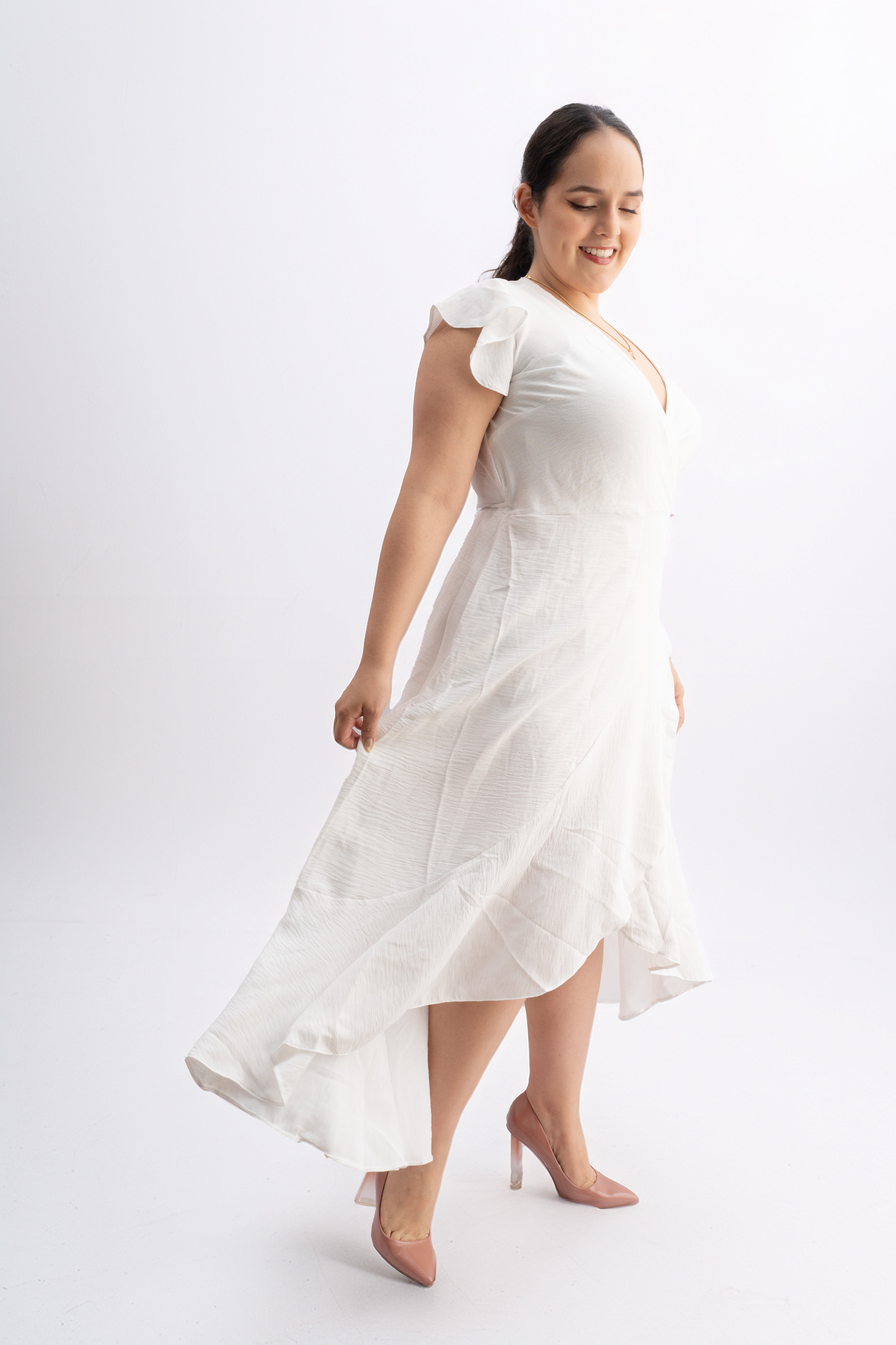 Vestido envolvente seda