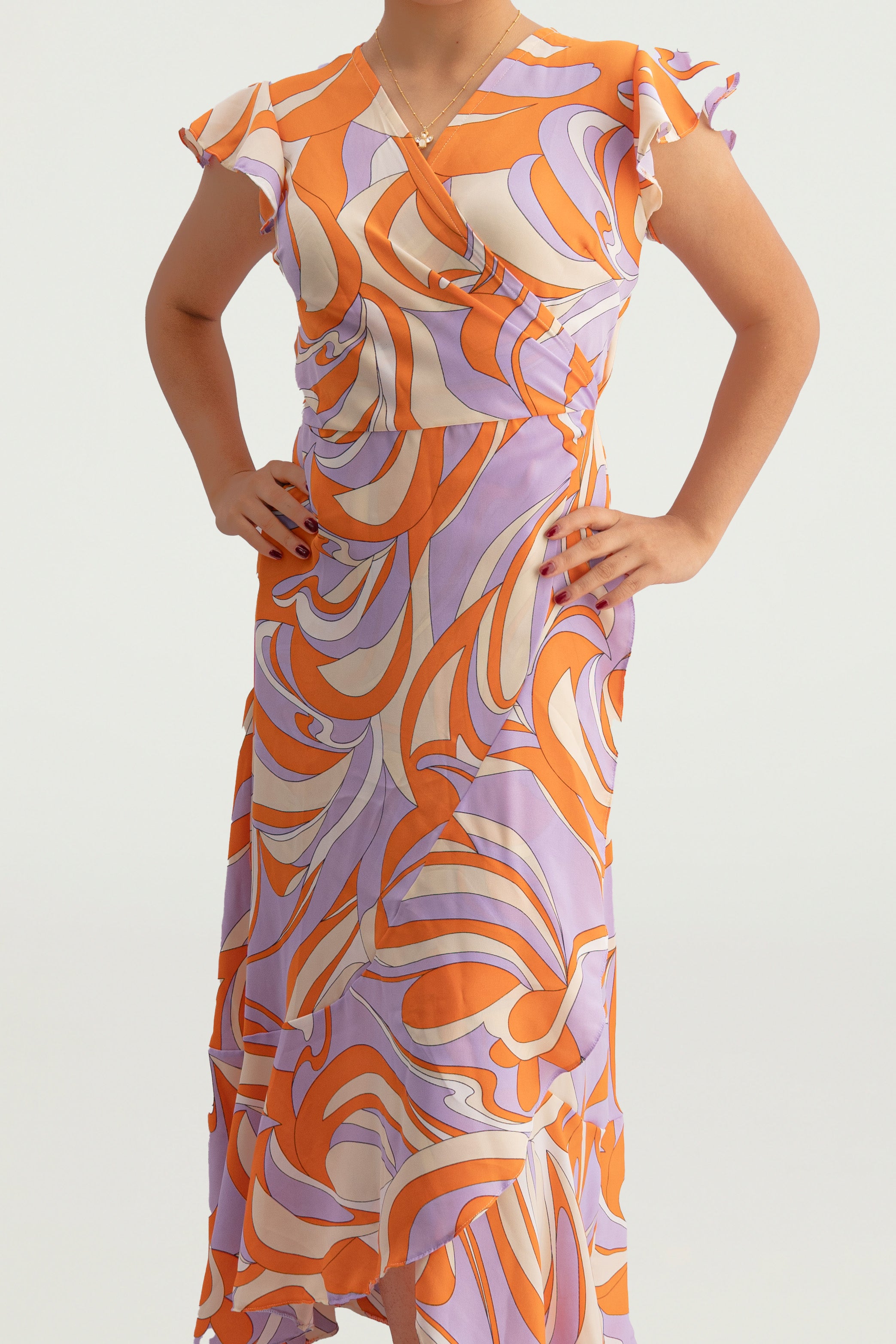 Vestido envolvente seda