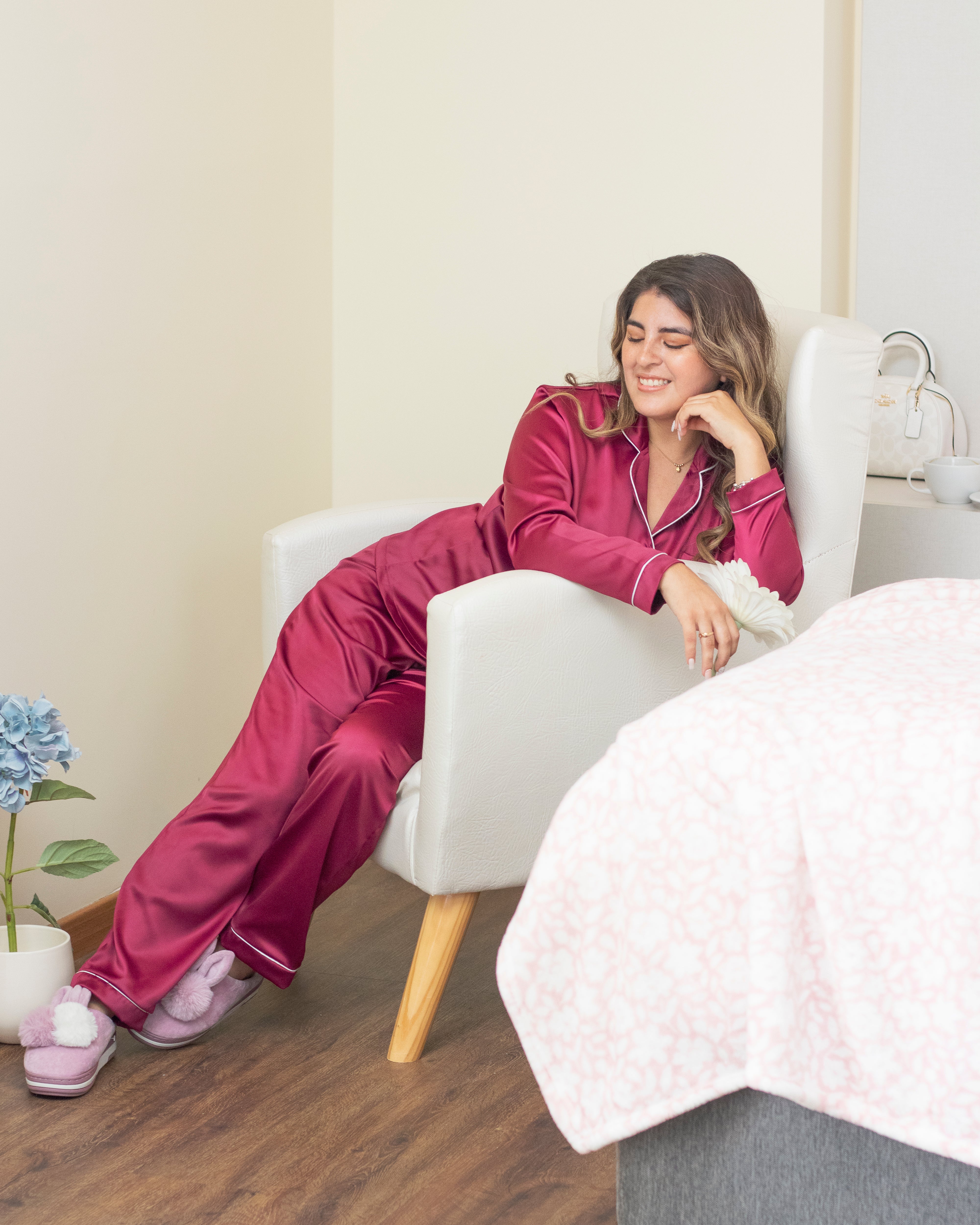 Pijama manga larga Satin licrado